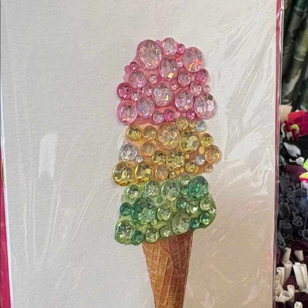 🆕Papyrus Bejeweled Ice Cream Cone Birthday Card